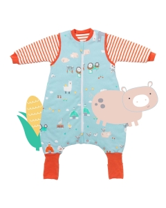 Śpiworek z nogawkami bawełna organiczna całoroczny 2.5 Tog FARMYARD 70cm