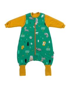 Śpiworek z nogawkami bawełna organiczna zimowy 3.5 Tog WOODLAND ANIMALS 60cm