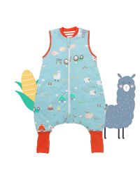 Śpiworek z bawełny organicznej z nogawkami całoroczny light 1.0 Tog Farmyard