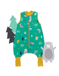 Śpiworek z bawełny organicznej z nogawkami całoroczny light 1.0 Tog Woodland Animals