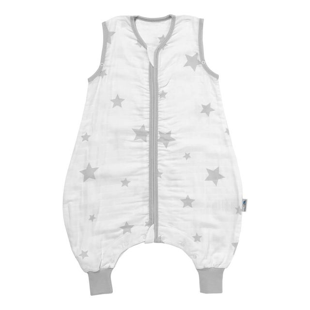 Śpiworek z nogawkami letni muślinowy 0.5 Tog Grey Stars