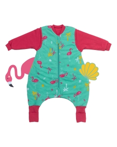 Śpiworek z bawełny organicznej z nogawkami całoroczny 2.5 Tog Flamingo
