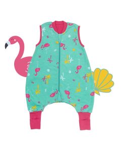 Śpiworek z bawełny organicznej z nogawkami całoroczny light 1.0 Tog Flamingo